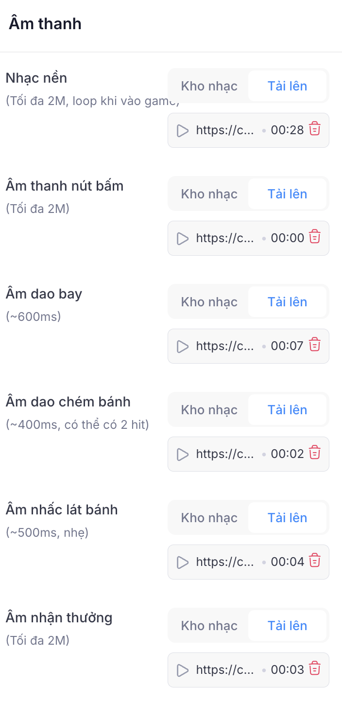 Cấu hình âm thanh