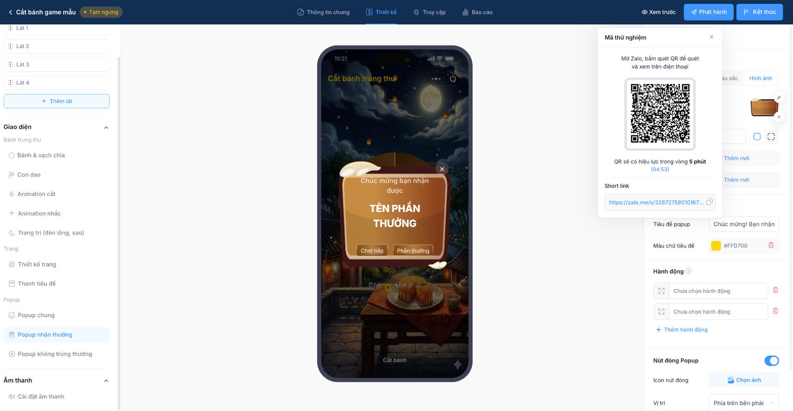 Màn hình xem trước game