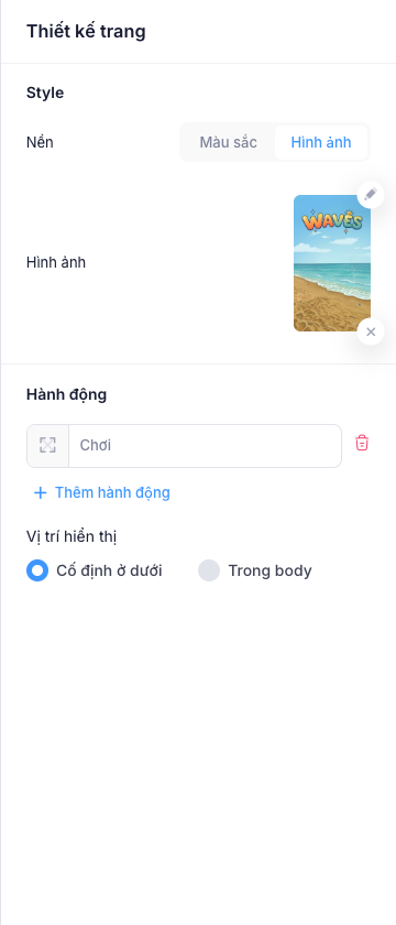 Cấu hình thiết kế trang