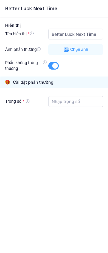 Bật đánh dấu phần không trúng thưởng