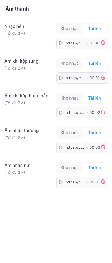 Cấu hình năm loại âm thanh