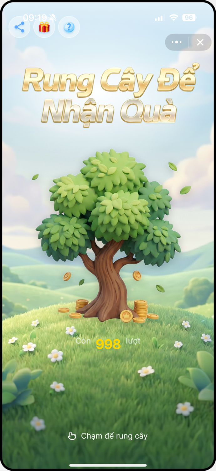 Màn hình game Lắc quà