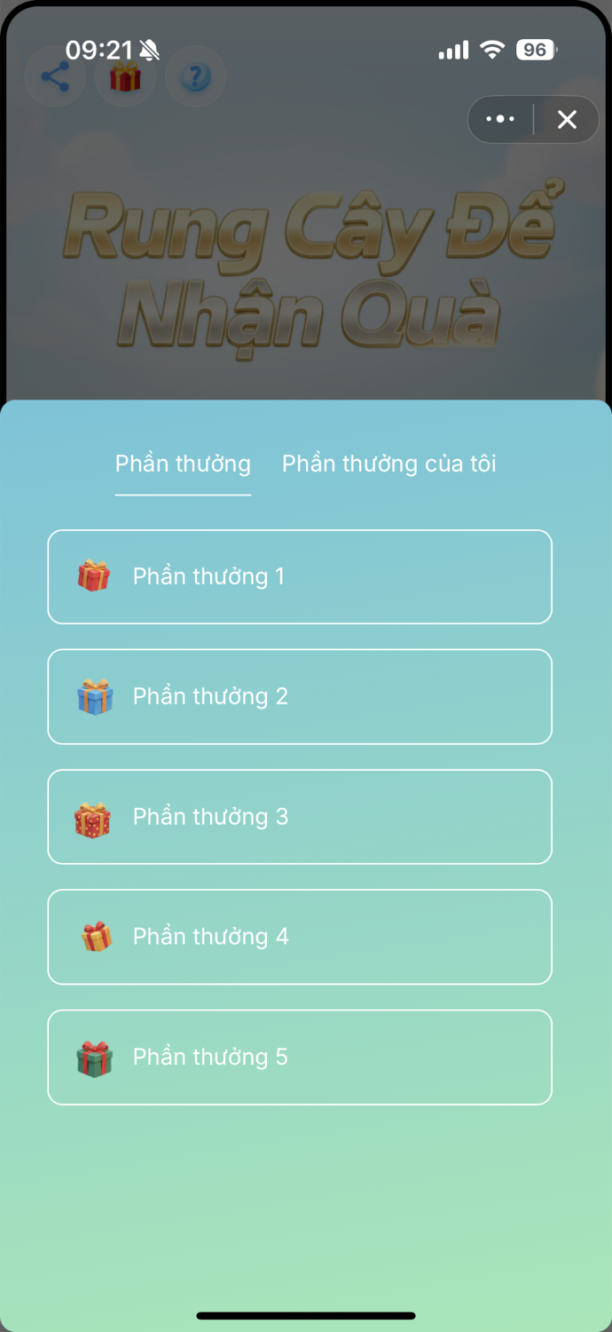 Danh sách nút đã thêm